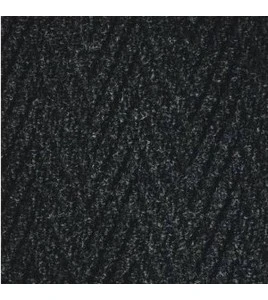 Chevron entrance carpet, 5/16 in made of charcoal gray polypropylene.