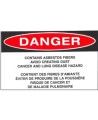 Bilingual sticky vinyl tag to identify bulky asbestos-containing waste in sealed wrapping. Ideal for waste without bags. 5" x 3"