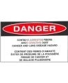 Bilingual sticky vinyl tag to identify bulky asbestos-containing waste in sealed wrapping. Ideal for waste without bags. 5" x 3"