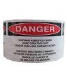 Bilingual sticky vinyl tag to identify bulky asbestos-containing waste in sealed wrapping. Ideal for waste without bags. 5" x 3"
