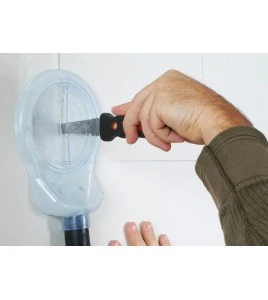 BitBuddie dust & slurry shroud for drills with a hole saw 4 to 10 cm in diameter. Ideal for construction and renovation work.