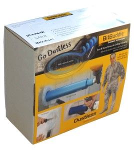 BitBuddie dust & slurry shroud for drills with a hole saw 4 to 10 cm in diameter. Ideal for construction and renovation work.