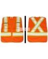 Fluorescent orange safety vest, adjustable M-XXL, CSA Z96 class 2, 100% polyester, 4 pockets.