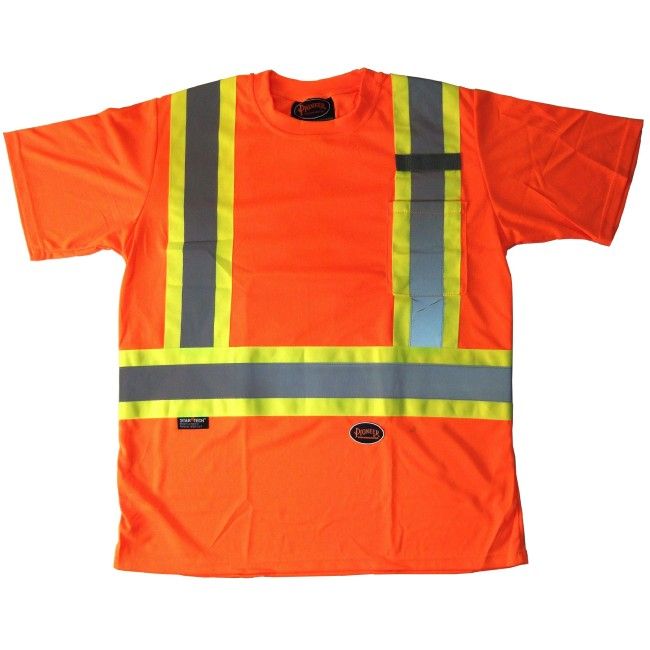 Chandail de signalisation en polyester orange CSA Z96-09, classe 2 niveau 2 Chandail de signalisation en polyester orange CSA Z96-09, classe 2 niveau 2