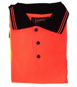 Chandail de signalisation orange de style Polo, CSA Z96-09, classe 2 niveau 2