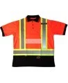 Chandail de signalisation orange de style Polo, CSA Z96-09, classe 2 niveau 2