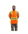Chandail de signalisation en polyester orange CSA Z96-09, classe 2 niveau 2