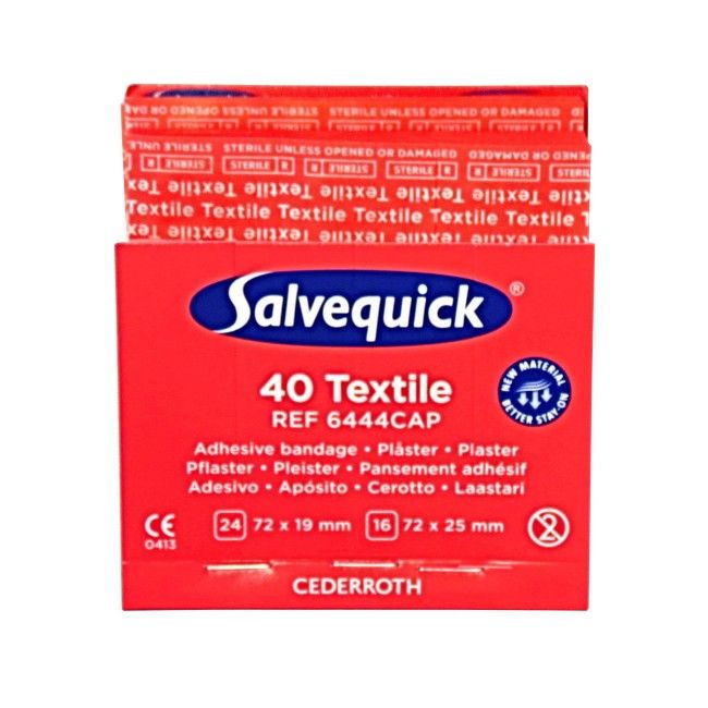 Recharge 40 pansements en tissu pour distributeur «Salvequick» (PS120). Recharge 40 pansements en tissu pour distributeur «Salvequick» (PS120).