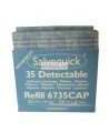 Refill 35 detectable blue plastic adhesive bandages for "Salvequick" bandage distributor (PS120).