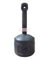 Smoker's Cease-Fire cigarette receptacle, black polyethylene with galvanized steel pail, capacity 4 US gal (15L). FM approved.