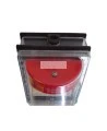 Clear water-resistant polycarbonate cover for surface-mount manual fire alarm pull station.