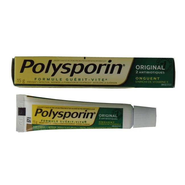 Gel antibiotique Polysporin, 15 g. Gel antibiotique Polysporin, 15 g.