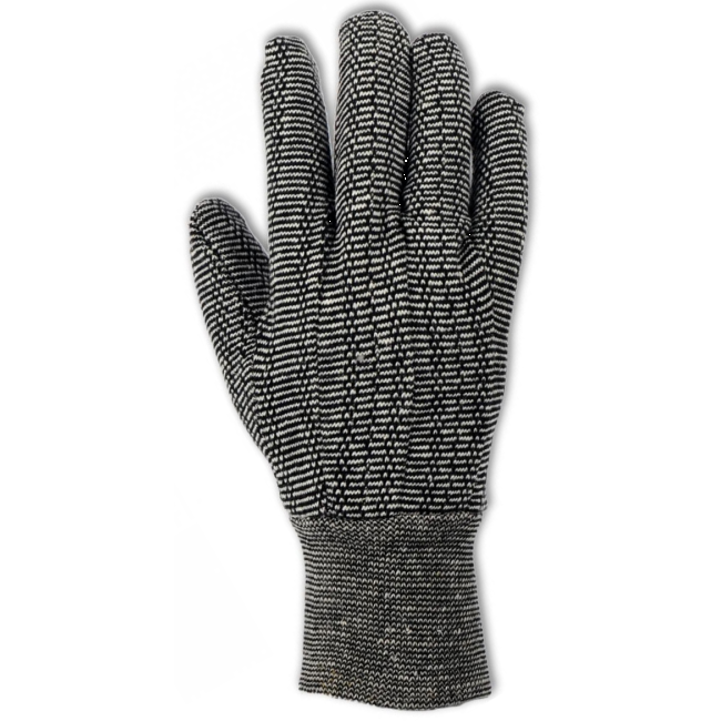 Gant de jersey avec poignet en tricot couleur sel et poivre, pq/12 unitée Gant de jersey avec poignet en tricot couleur sel et poivre, pq/12 unitée