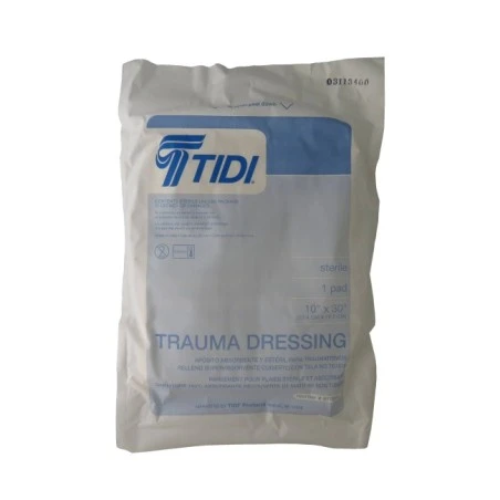 Sterile trauma dressing pad, 10 x 30 in, sold individually.
