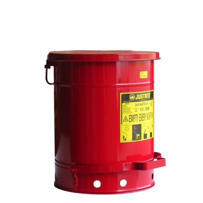 Solvent Rags Container 10 gallon container with pedal for oily or solvent-soaked garbage ...