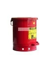 Container for oily or solvent-soaked rags, 10 gallons, with pedal, approved FM, UL, OSHA.