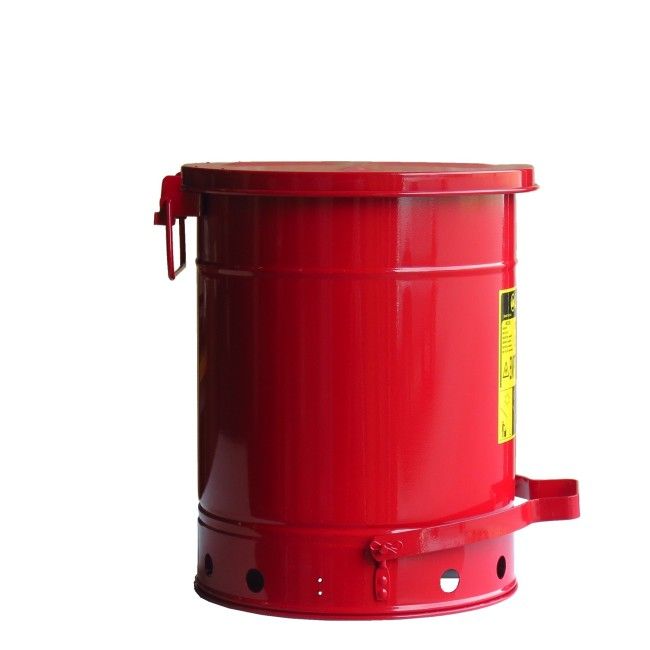 Solvent Rags Container 10 gallon container with pedal for oily or solvent-soaked garbage ...