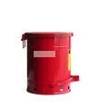 Container for oily or solvent-soaked rags, 10 gallons, with pedal, approved FM, UL, OSHA.