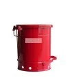 Container for oily or solvent-soaked rags, 10 gallons, with pedal, approved FM, UL, OSHA.
