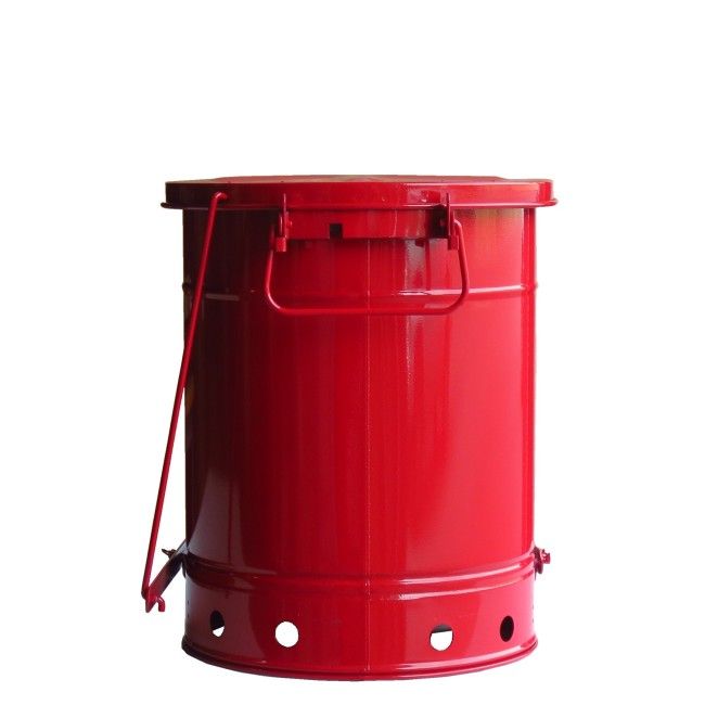 Solvent Rags Container 10 gallon container with pedal for oily or solvent-soaked garbage ...