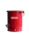 Container for oily or solvent-soaked rags, 10 gallons, with pedal, approved FM, UL, OSHA.