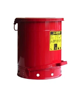 Bidon pour chiffons imbibés d'huiles ou solvants, 14 gallons, avec pédale, approuvé FM, UL, OSHA