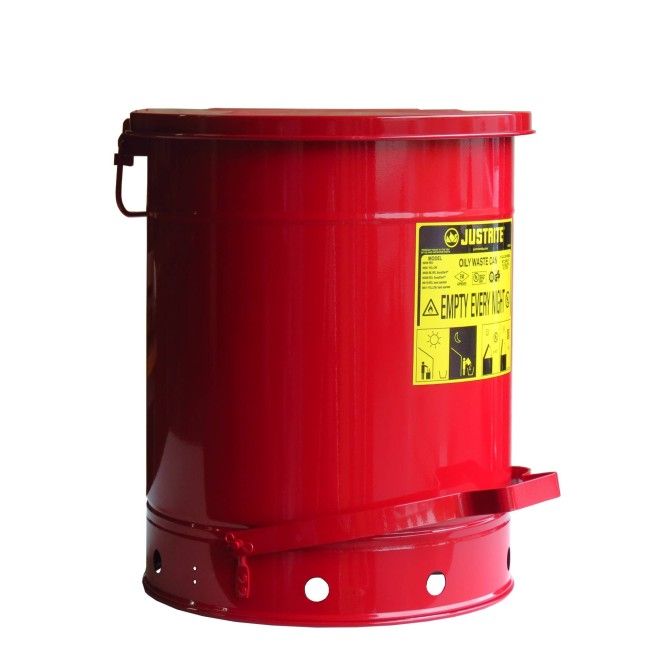 Oily Rag Container Generic 14 gallon container with pedal for oily or solvent-soaked garbage ...