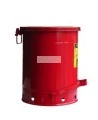 Container for oily or solvent-soaked rags, 14 gallons, with pedal, approved FM, UL, OSHA. 