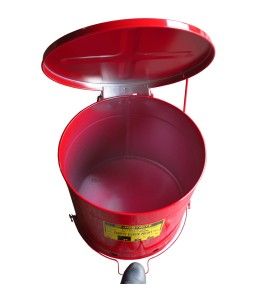 Bidon pour chiffons imbibés d'huiles ou solvants, 14 gallons, avec pédale, approuvé FM, UL, OSHA