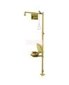 Bradley combination emergency shower and eye/face wash with plastic bowl and dust cover, certified ANSI Z358.1-2009.