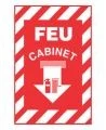 Affiche d’urgence et d’incendie «Feu Cabinet» en divers formats, matériaux, langues & éléments optionnels