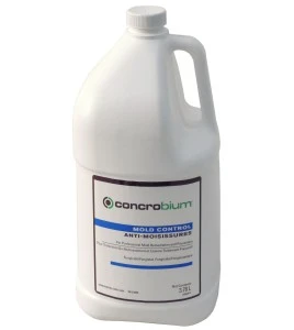 Concrobium Mold Control encapsulating fungistat with mineral salts, to prevent mold growth. 1 gal US bottle.