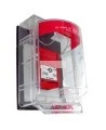 Weather Stopper® clear polycarbonate cover without horn, but with English labelling for surface mounted manual pull stations
