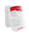 Couvercle Stopper II avec alarme locale et instructions en anglais pour station manuelle d'alarme incendie en surface