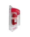 Stopper II® clear polycarbonate cover without a horn, but with English labelling for flush mounted manual pull stations