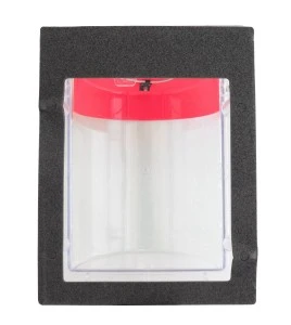 Weather Stopper® clear polycarbonate cover without horn, but with French labelling for surface mounted manual pull stations