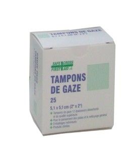Sterile gauze pads, 2 x 2 in, 25/box.