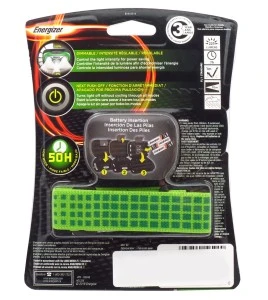 Lampe frontale mains libres Energizer Vision HD+ multifaisceau, à intensité réglable (max 225 lumens).