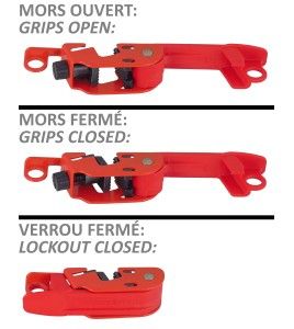 Master Lock Grip Tight 493B circuit breaker lockout, for most single and double breakers