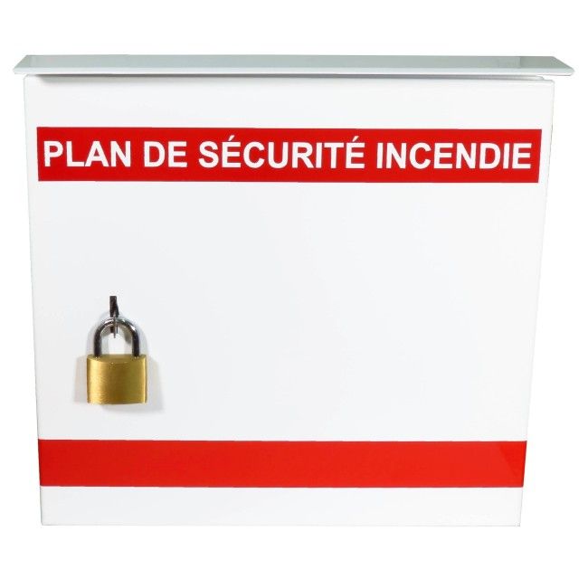 Steel box safety plan13 3/8 in W X 13 3/8 in H X 4 1/4 in. Fire safety plan box is made 18 gauge. Steel box safety plan13 3/8 in W X 13 3/8 in H X 4 1/4 in. Fire safety plan box is made 18 gauge.