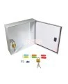 Steel box safety plan13 3/8 in W X 13 3/8 in H X 4 1/4 in. Fire safety plan box is made 18 gauge.