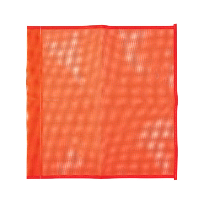 Drapeaux haute visibilité en maille de nylon orange fluo,18 po X 18 po, sans oeillets.