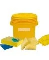 Ensemble pour déversement de produits chimiques aqueux et huileux, 20 gallons US (75 L), dans un baril à couvercle vissable.