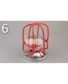 Economical sprinkler guard, made of metal with red enamel coating.