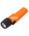 UK4AA-AS2 certified anti-explosion front switch flashlight with xenon bulb. Orange casing.