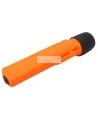 UK4AA-AS2 certified anti-explosion front switch flashlight with xenon bulb. Orange casing.