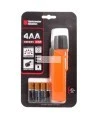 UK4AA-AS2 certified anti-explosion front switch flashlight with xenon bulb. Orange casing.
