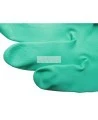 Nitrile unsupported textured & flock-lined safety glove for chemical protection. 13 in long and 11 mils thick.