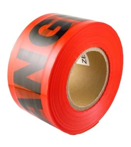 Red barricade tape, DANGER, 3 in X 1000 ft.