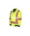 Manteau d’hiver haute visibilité 6-en-1 jaune fluorescent à bandes rétroréfléchissantes, CSA Z96-15 classe 2 niveau 2.